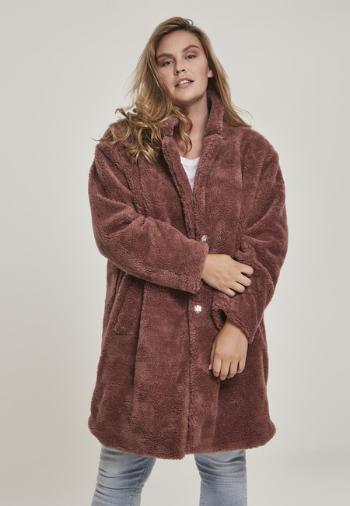 Urban Classics Ladies Oversized Sherpa Coat darkrose - S