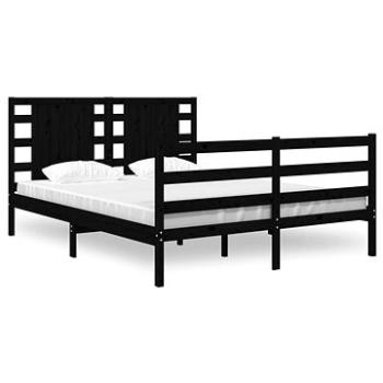 Rám postele čierny masívna borovica 120 × 190 cm Small Double, 3104257