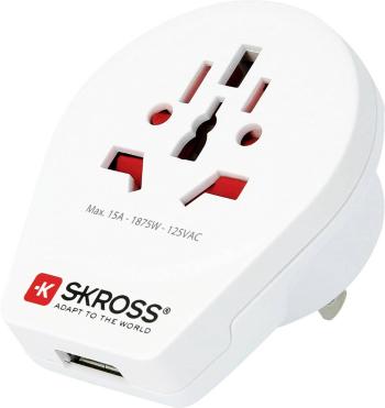 Skross 1500268 cestovný adaptér  Country Adapter World to USA USB