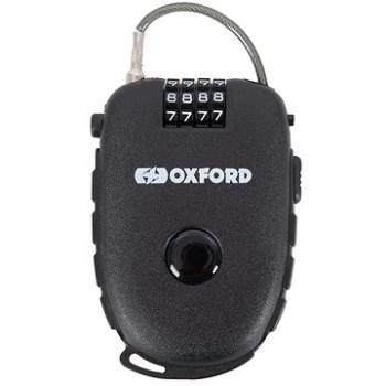 OXFORD zvinovací lankový zámok RETRACTABLE COMBINATION LOCK, (dĺžka 0,75 m, hr. 2,4 mm, čierny) (LK100)