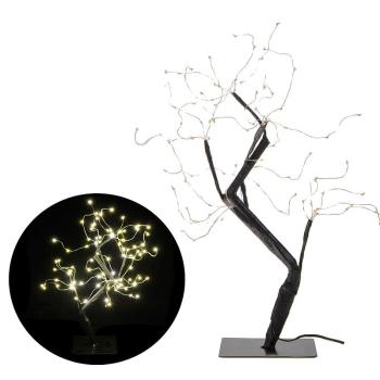 LED Stromček Bonsai čierna - 45cm, 90LED, IP44, teplá biela