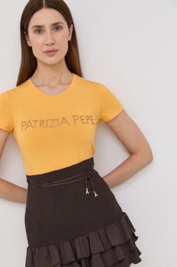 Tričko Patrizia Pepe dámsky, žltá farba