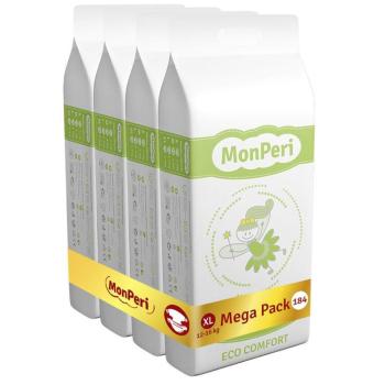 MONPERI Eco Comfort Plienky jednorazové XL (12-16 kg) 184 ks - Mega Pack