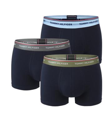 TOMMY HILFIGER - boxerky 3PACK premium essentials color deep s olive farebným pásom-XL (101-111 cm)