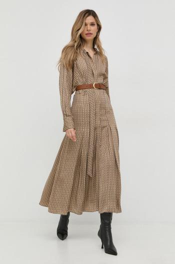 Šaty Victoria Beckham béžová farba, maxi, áčkový strih