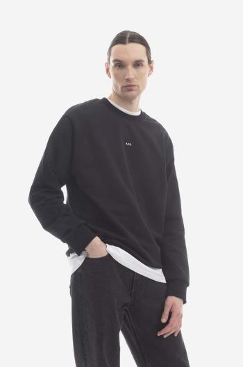 Bavlnená mikina A.P.C. Sweat Steve pánska, čierna farba, s potlačou, COEIP-H27621 BLACK