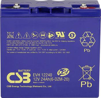 CSB Battery EVH 12240 EVH12240 olovený akumulátor 12 V 24 Ah olovený so skleneným rúnom (š x v x h) 181 x 170 x 170 mm s