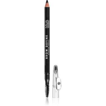 MUA Makeup Academy Brow Define dlhotrvajúca ceruzka na obočie s kefkou odtieň Black 1,2 g