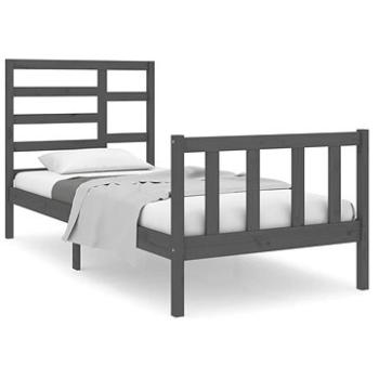 Rám postele sivý masívne drevo 90 × 190 cm Single, 3105892