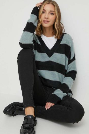 Sveter s prímesou vlny Pepe Jeans FELICE STRIPE dámsky, zelená farba, PL702096