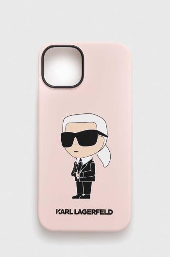 Puzdro na mobil Karl Lagerfeld iPhone 14 6,1" ružová farba