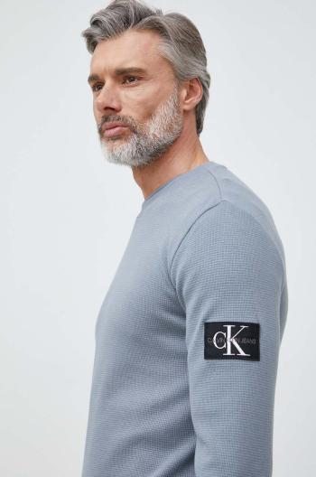 Bavlnený sveter Calvin Klein Jeans pánska, šedá farba
