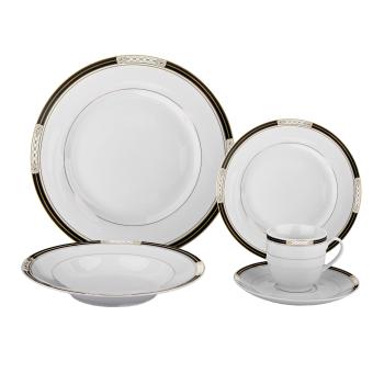 TEMPO-KONDELA DONATELLA WHITE, jedálenská súprava, set 20 ks, porcelán