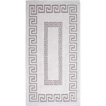 Sivo-béžový bavlnený koberec Vitaus Versace, 80 × 200 cm