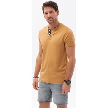 Ombre  Tričká s krátkym rukávom Pánske tričko s potlačou - žltá S1390  viacfarebny