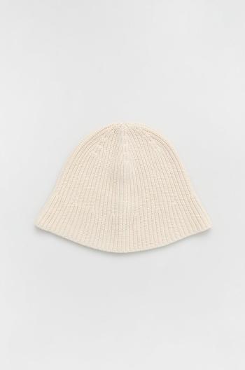 Vlnený klobúk Sisley béžová farba, vlnený