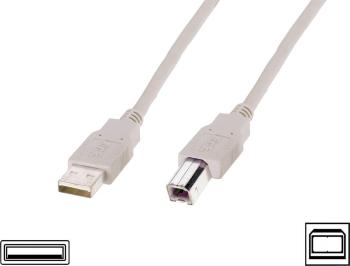 Digitus #####USB-Kabel USB 2.0 #####USB-A Stecker, #####USB-B Stecker 1.80 m béžová