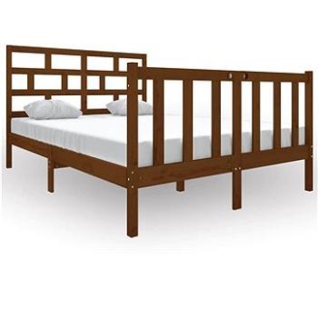 Rám postele medovo hnedý masívna borovica 140 × 190 cm, 3101331