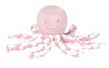 Nattou prvá hračka bábätka hrajúca chobotnička Piu Piu Lapidou pink coral light růžová
