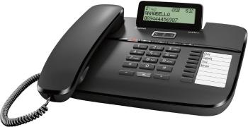 Gigaset DA810A šnúrový telefón, analógový záznamník, handsfree matný čierna