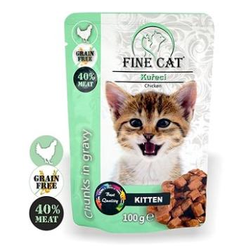 FINE CAT kapsička GRAIN-FREE KITTEN KURACIE v omáčke 22× 100 g (8595657302925)