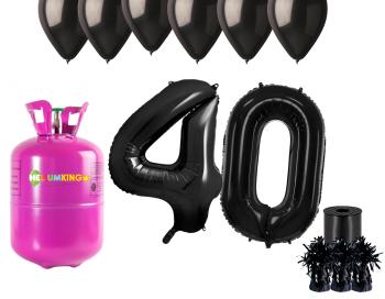 HeliumKing Hélium párty set na 40. narodeniny s čiernymi balónmi