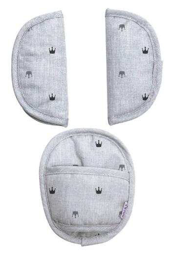 Dooky Chránič pásu Universal Pads Light Grey Crowns 3 ks