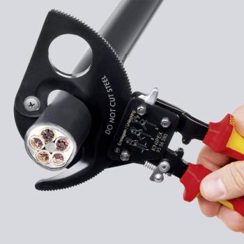 Knipex  95 36 250 štiepacie kliešte na káble s račňou Vhodné pre (odizolační technika) hliníkový a medený kábel, jedno-