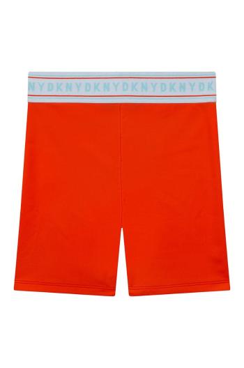 Detské krátke nohavice Dkny oranžová farba, s potlačou,