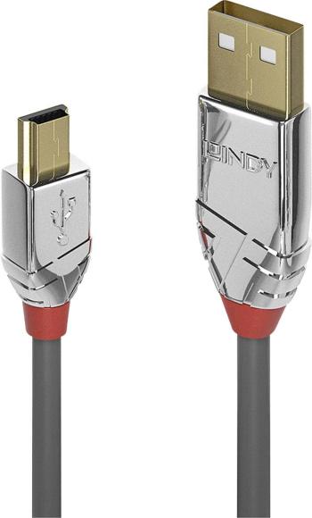 LINDY #####USB-Kabel USB 2.0 #####USB-A Stecker, #####USB-Mini-B Stecker 1.00 m sivá
