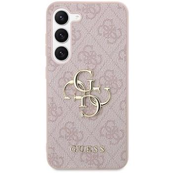 Guess PU 4G Metal Logo Zadný Kryt na Samsung Galaxy S23 Pink (GUHCS23S4GMGPI)