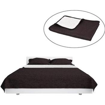 Obojstranná prešívaná prikrývka na posteľ 220 × 240 cm hnedo-krémová