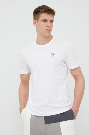 Bavlnené tričko Rossignol biela farba, s nášivkou