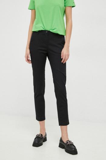 Nohavice Sisley dámske, čierna farba, rovné, vysoký pás