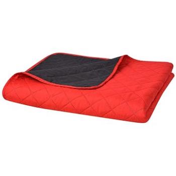 Obojstranná prešívaná prikrývka na posteľ červeno-čierna 230 × 260 cm