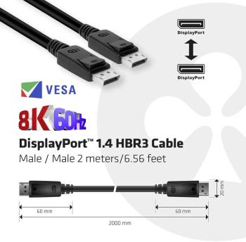 club3D DisplayPort prepojovací kábel #####DisplayPort Stecker, #####DisplayPort Stecker 2.00 m čierna CAC-2068  #####Dis