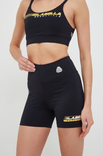 Tréningové šortky LaBellaMafia Essentials dámske, čierna farba, s potlačou, vysoký pás