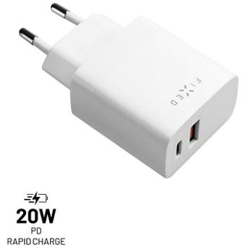 FIXED s USB-C a USB výstupom a podporou PD a QC 3.0 20 W biela (FIXC20N-CU-WH)