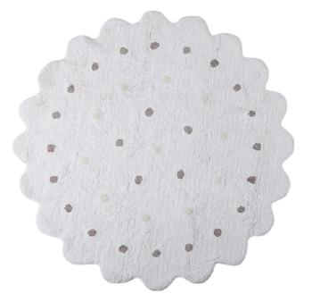 Ourbaby Little biscuit rug - white 32016-0 kruh priemer 140 cm biela mix farieb