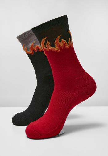 Mr. Tee Long Flame Socks  2-Pack red/black - 39–42