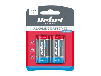 Batéria C (R14) alkalická REBEL EXTREME Alkaline Power 2ks / blister BAT0093B