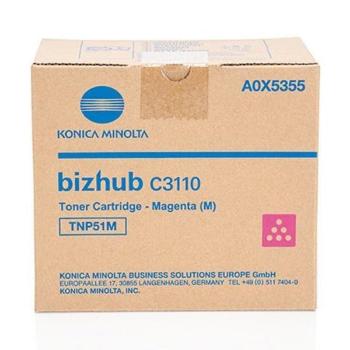 Konica Minolta originál toner A0X5355, magenta, 5000str., TNP-51M, Konica Minolta Bizhub C3110, O