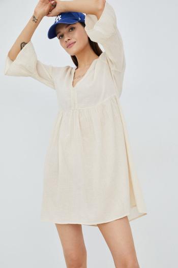 Bavlnené šaty JDY béžová farba, mini, áčkový strih