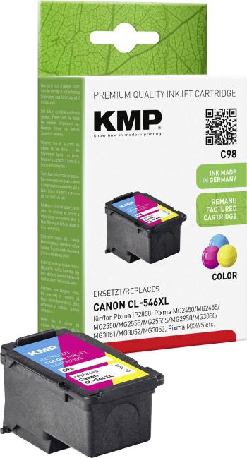 KMP Ink náhradný Canon CL-546XL kompatibilná  zelenomodrá, purpurová, žltá C98 1563,4030