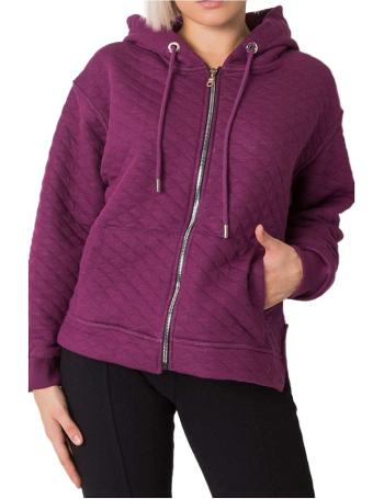 Tmavo fialová dámska mikina na zips s kapucňou vel. S/M