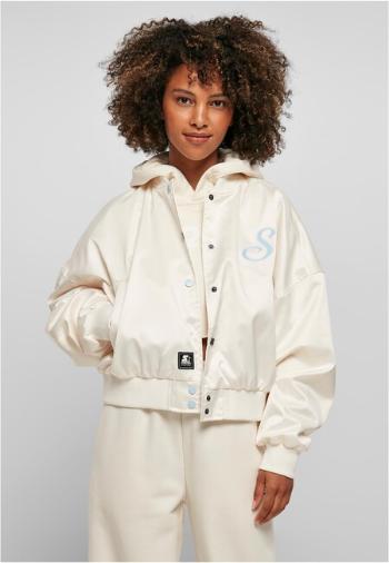 Ladies Starter Satin College Jacket palewhite - XS