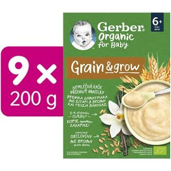 GERBER Organic nemliečna kaša s príchuťou vanilky 9× 200 g (8445290203373)