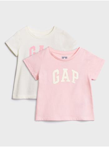 Ružové dievčenské tričko GAP Logo 2-Pack