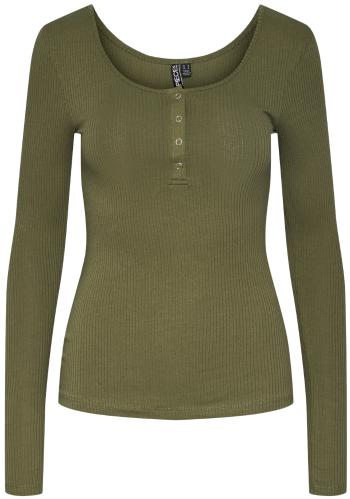 Pieces Dámske tričko PCKITTE Slim Fit 17101437 Deep lichen green XS