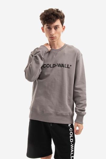 Bavlnená mikina A-COLD-WALL* Essential Logo Crewneck ACWMW056.-SLATEGREY, pánska, šedá farba, s potlačou